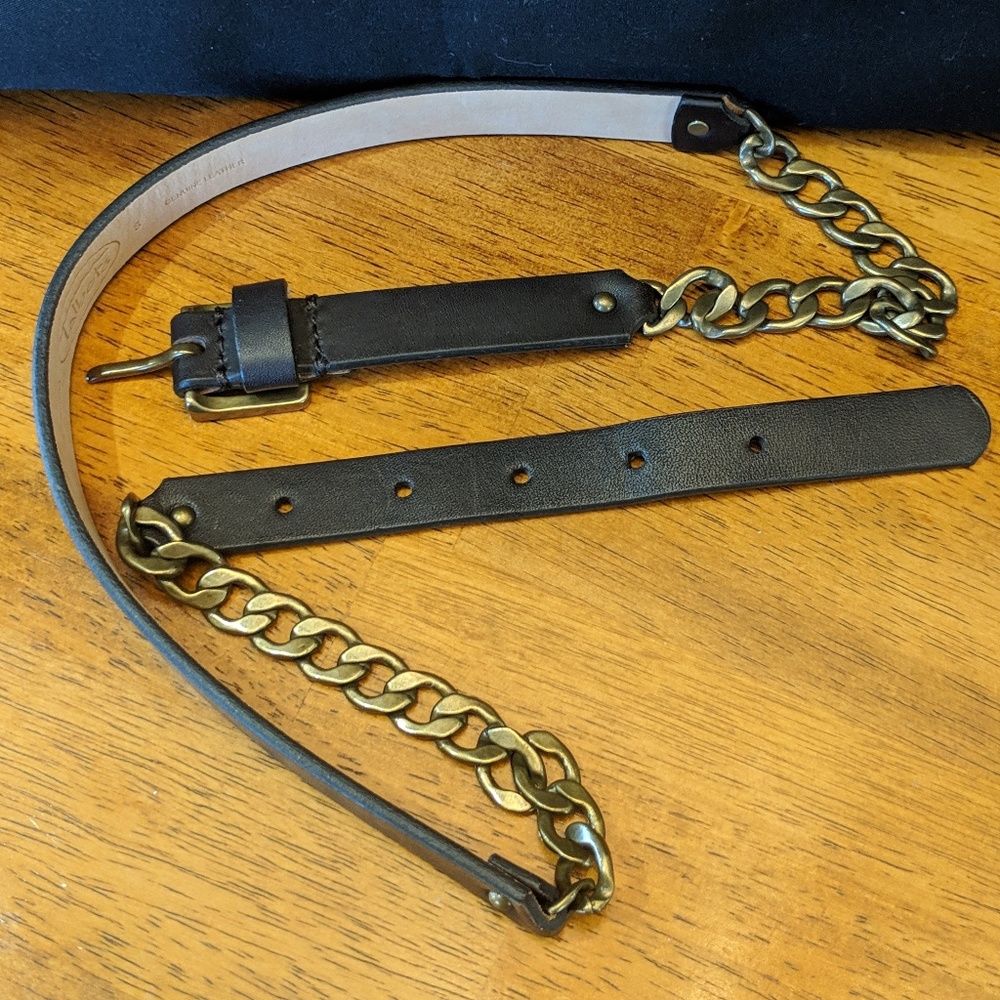 Talbots Leather and Chain Belt S